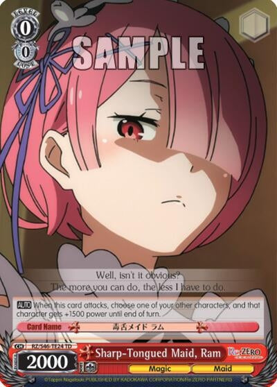Image for Sharp-Tongued Maid, Ram (Re:ZERO) (RZ/S46-TE24 TD) - Weiss Schwarz