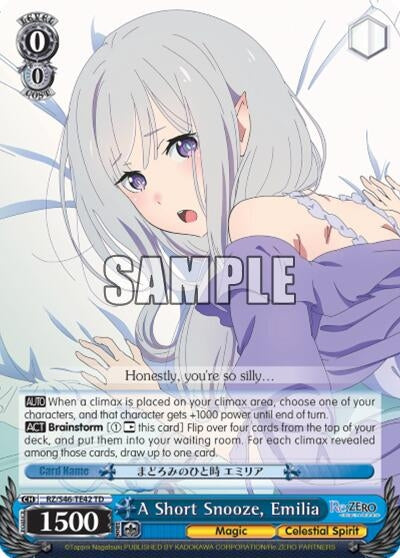 Image for A Short Snooze, Emilia (Re:ZERO) (RZ/S46-TE42 TD) - Weiss Schwarz