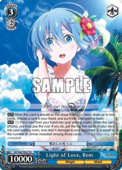 Image for Light of Love, Rem (Re:ZERO) (RZ/S46-TE43 TD) - Weiss Schwarz