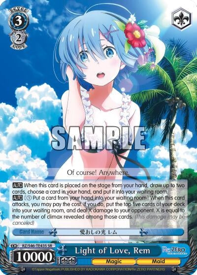 Image for Light of Love, Rem (SR) (Re:ZERO) (RZ/S46-TE43S SR) - Weiss Schwarz