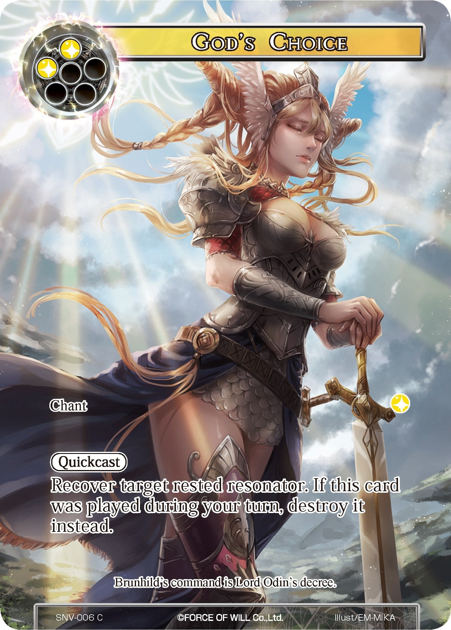 Image for God's Choice (Full Art) (The Strangers of New Valhalla) (SNV-006) - Force of Will