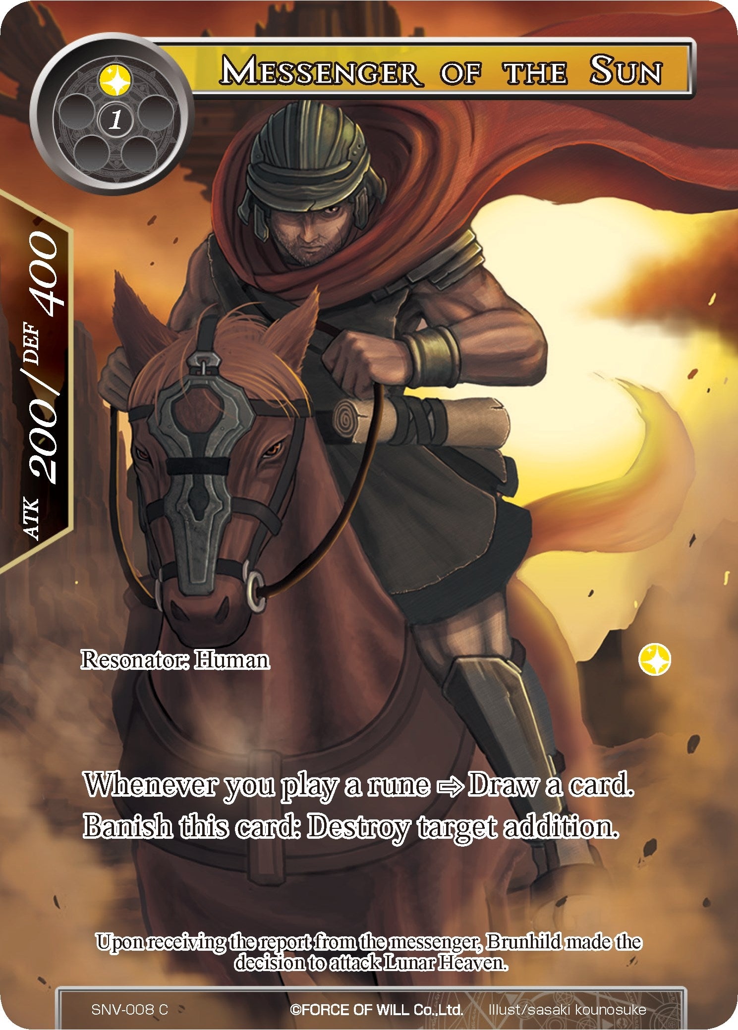 Image for Messenger of the Sun (Full Art) (The Strangers of New Valhalla) (SNV-008) - Force of Will