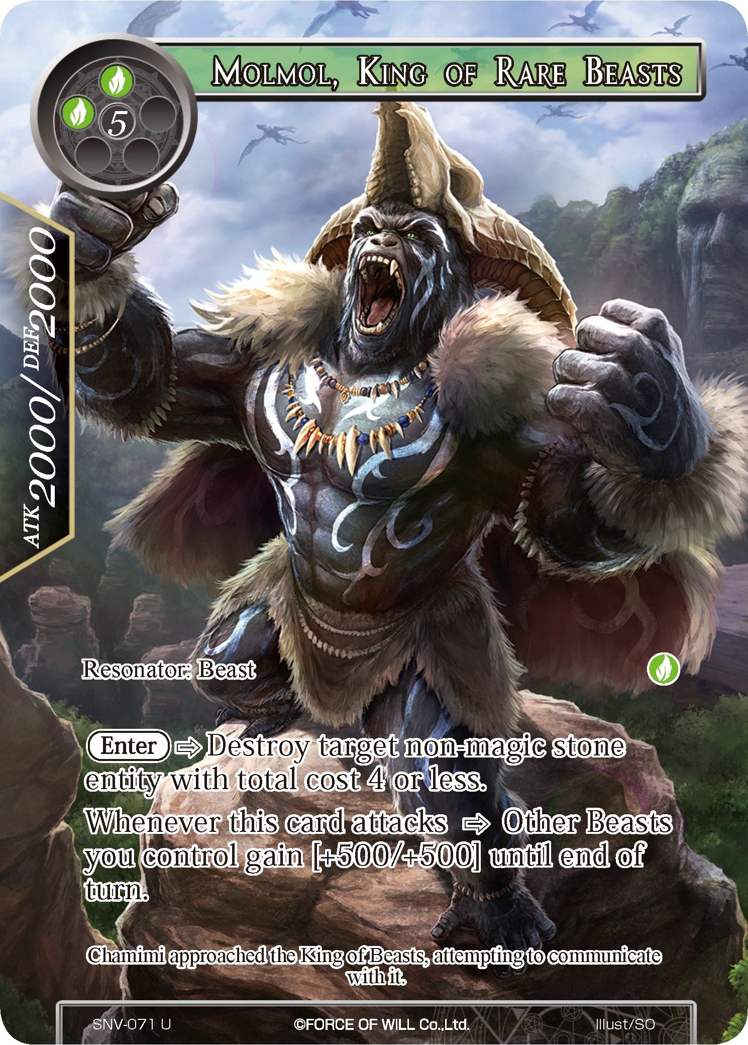 Image for Molmol, King of Rare Beasts (Full Art) (The Strangers of New Valhalla) (SNV-071) - Force of Will