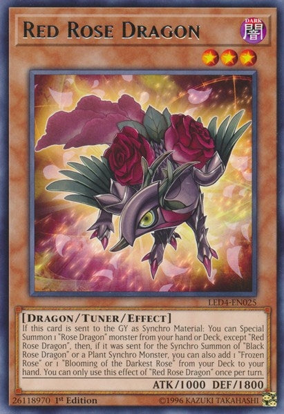 Image for Red Rose Dragon (Legendary Duelists: Sisters of the Rose) (LED4-EN025) - YuGiOh