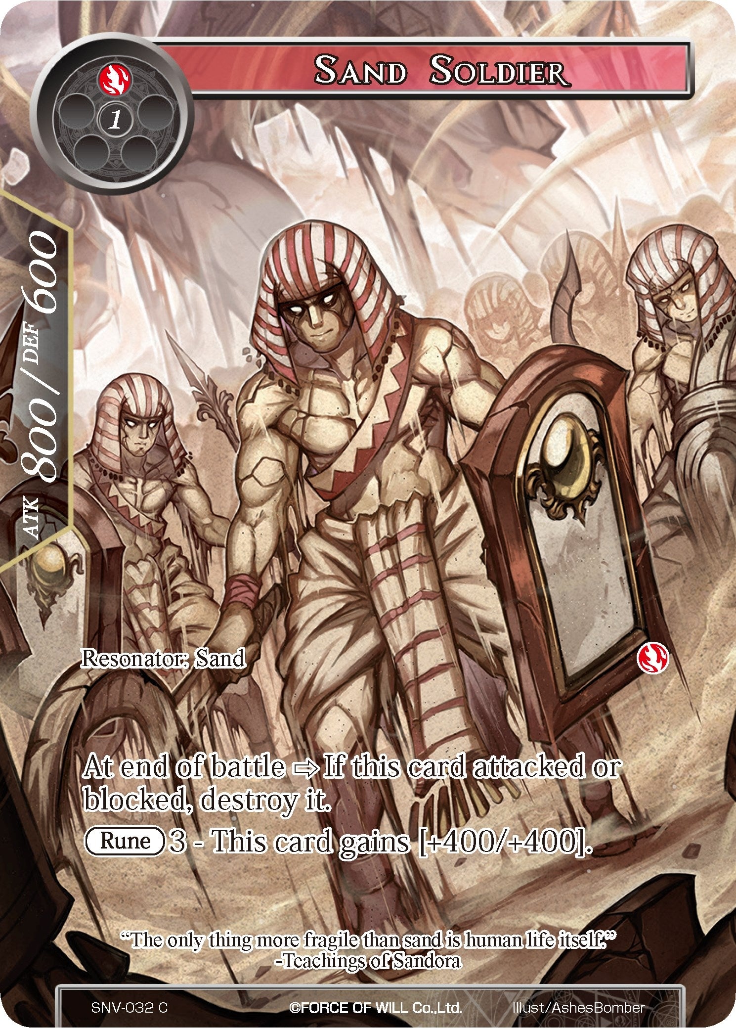 Image for Sand Soldier (Full Art) (The Strangers of New Valhalla) (SNV-032) - Force of Will
