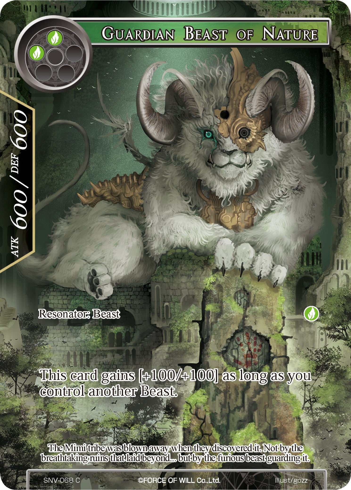 Image for Guardian Beast of Nature (Full Art) (The Strangers of New Valhalla) (SNV-068) - Force of Will