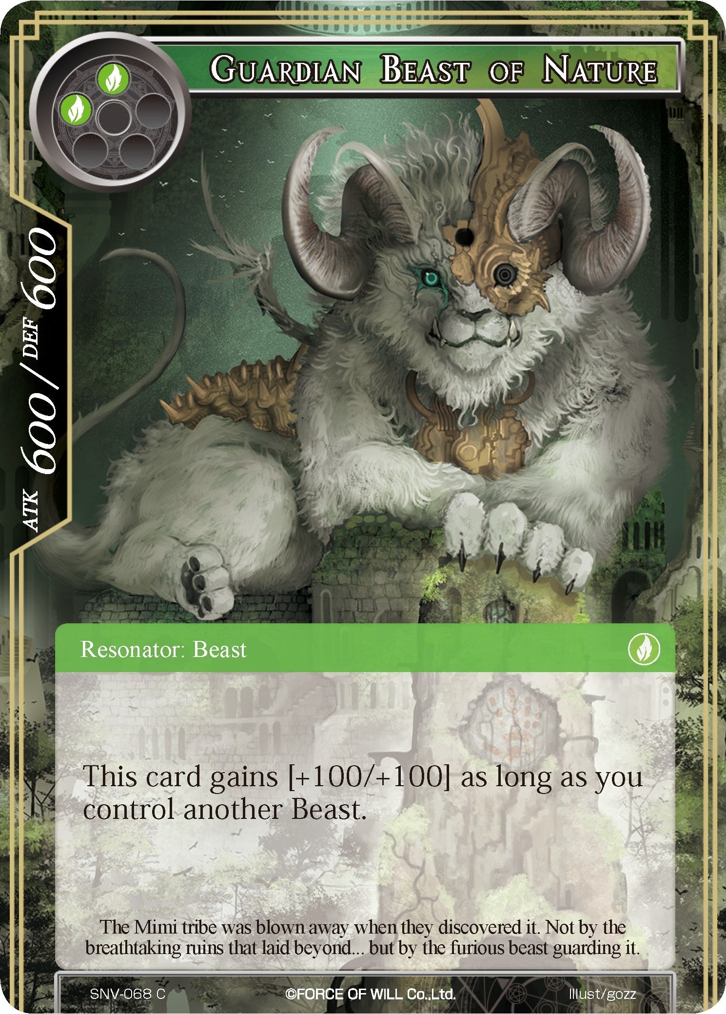 Image for Guardian Beast of Nature (The Strangers of New Valhalla) (SNV-068) - Force of Will