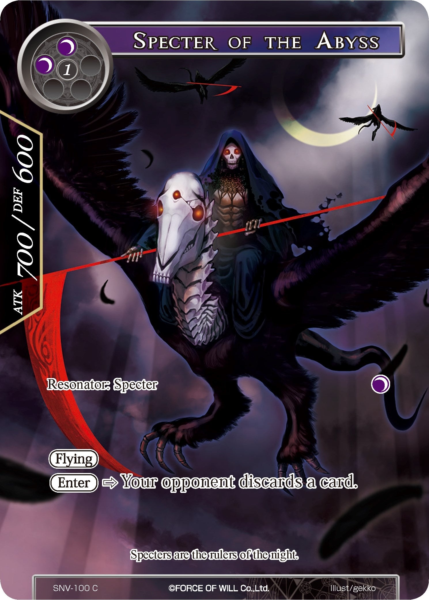 Image for Specter of the Abyss (Full Art) (The Strangers of New Valhalla) (SNV-100) - Force of Will