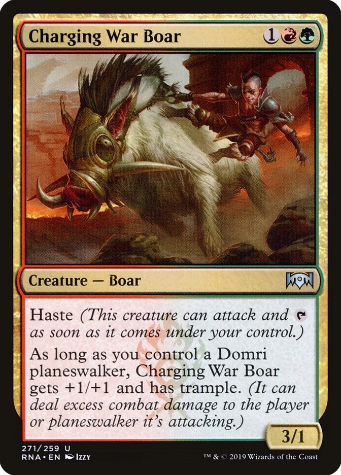 Image for Charging War Boar (Ravnica Allegiance) (271) - Magic: The Gathering