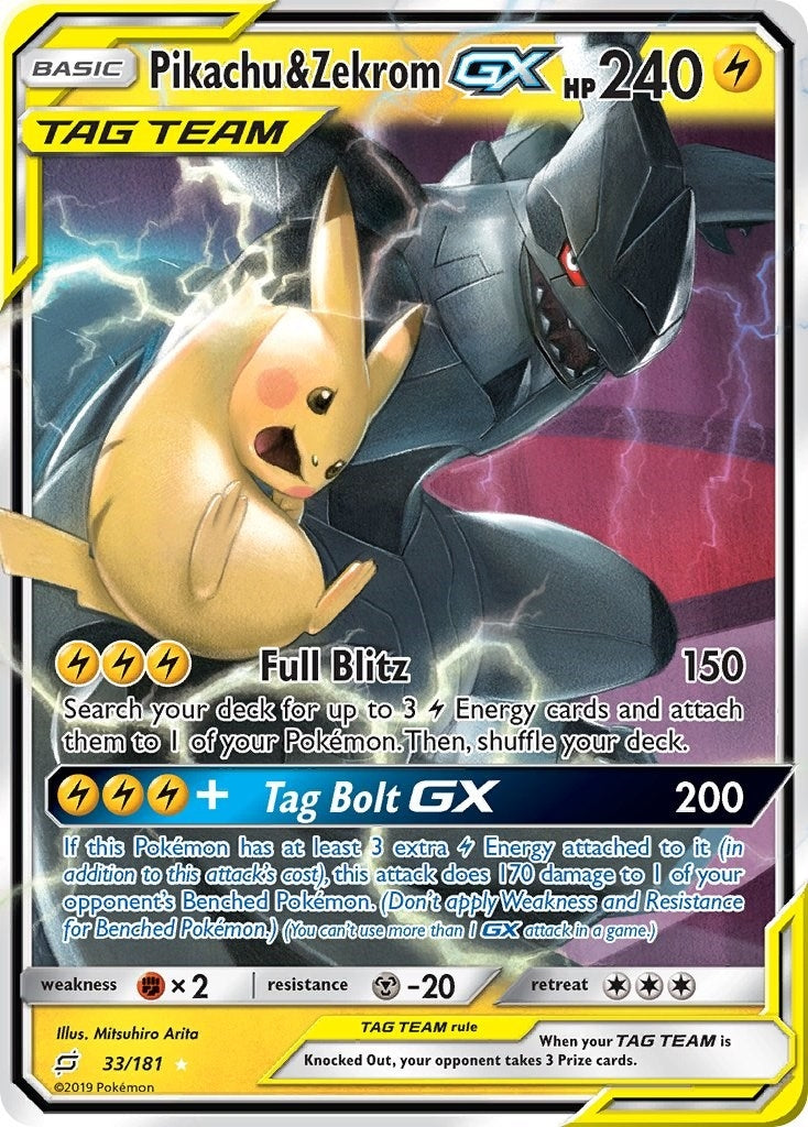 Image for Pikachu & Zekrom GX (SM - Team Up) (33/181) - Pokemon