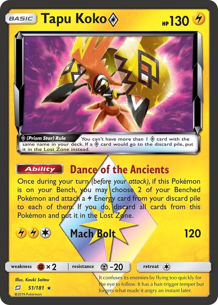 Image for Tapu Koko Prism Star (SM - Team Up) (51/181) - Pokemon