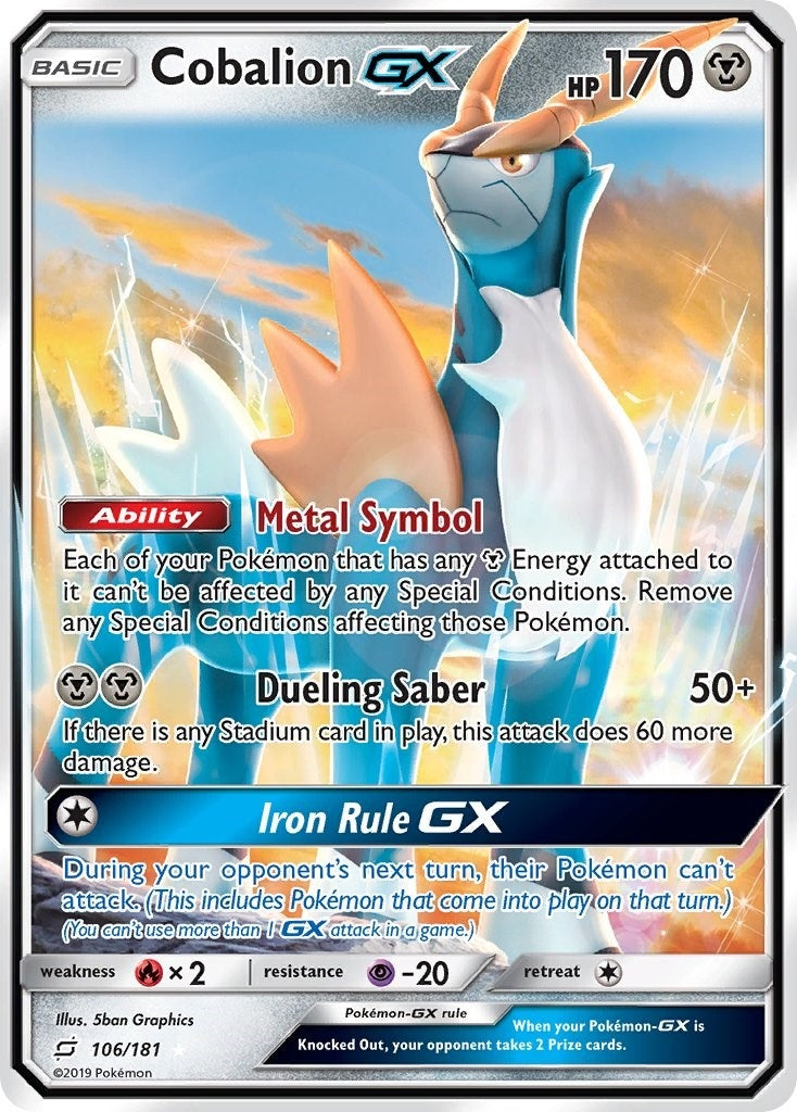 Image for Cobalion GX (SM - Team Up) (106/181) - Pokemon