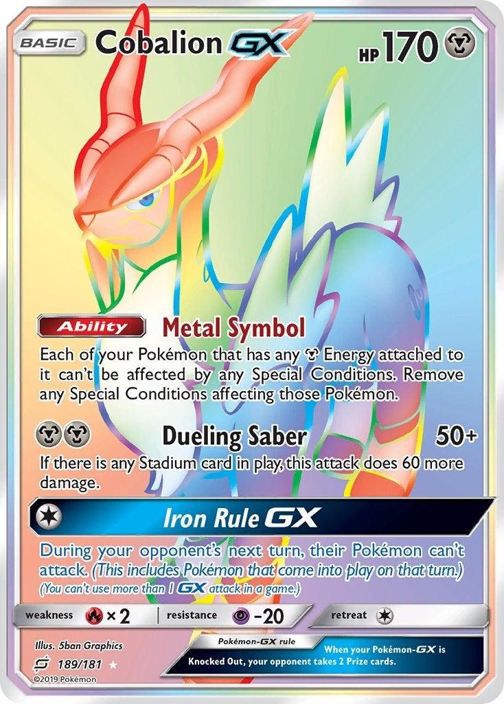 Image for Cobalion GX (Secret) (SM - Team Up) (189/181) - Pokemon