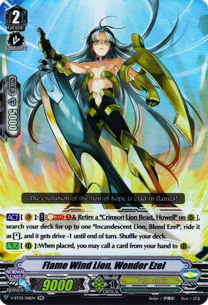 Image for Flame Wind Lion, Wonder Ezel (V-BT03: Miyaji Academy CF Club) (V-BT03/018EN) - Cardfight Vanguard