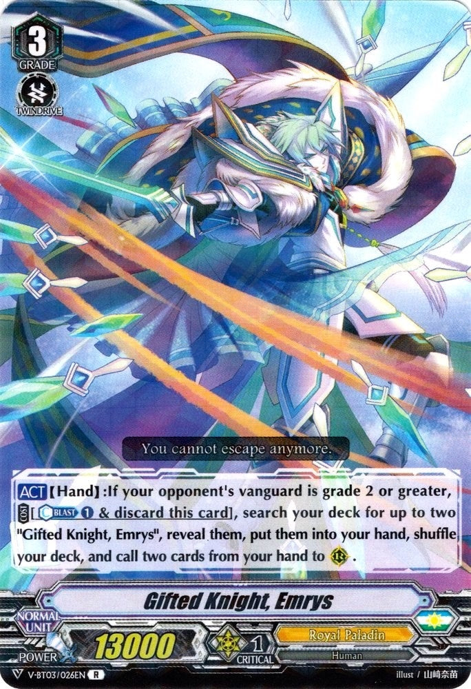 Image for Gifted Knight, Emrys (V-BT03: Miyaji Academy CF Club) (V-BT03/026EN) - Cardfight Vanguard