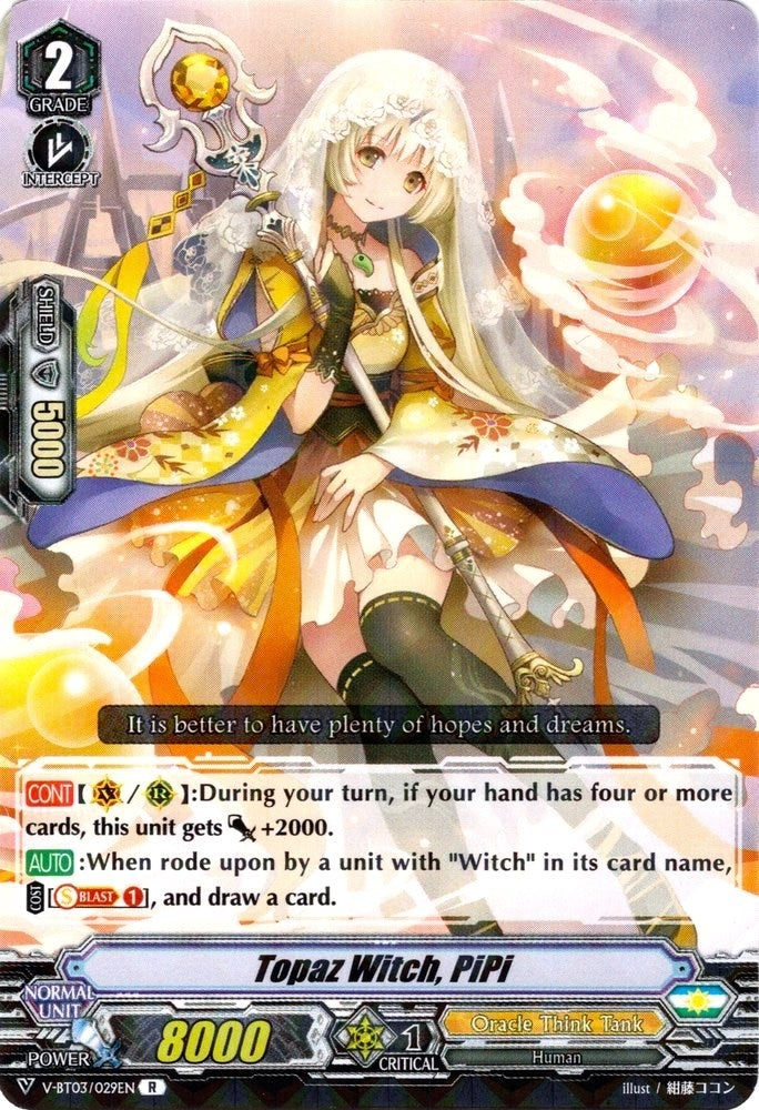 Image for Topaz Witch, PiPi (V-BT03: Miyaji Academy CF Club) (V-BT03/029EN) - Cardfight Vanguard