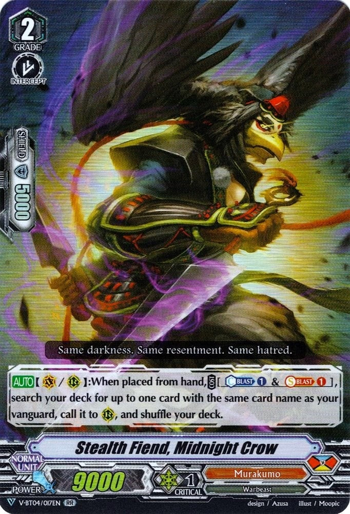 Image for Stealth Fiend, Midnight Crow (V-BT04: Vilest! Deletor) (V-BT04/017EN) - Cardfight Vanguard