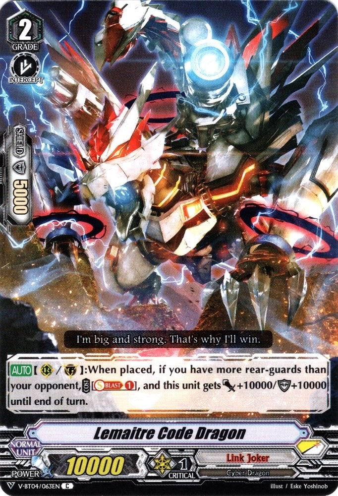 Image for Lemaitre Code Dragon (V-BT04: Vilest! Deletor) (V-BT04/063EN) - Cardfight Vanguard
