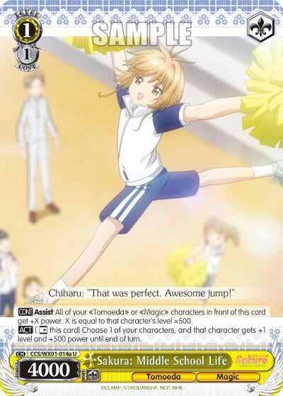 Image for Sakura: Middle School Life (A) (Cardcaptor Sakura: Clear Card) (CCS/WX01-014a U) - Weiss Schwarz