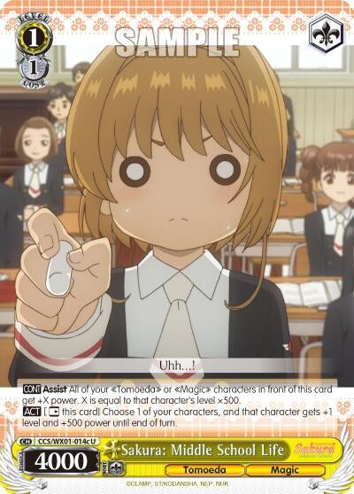 Image for Sakura: Middle School Life (C) (Cardcaptor Sakura: Clear Card) (CCS/WX01-014c U) - Weiss Schwarz