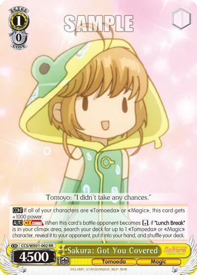 Image for Sakura: Got You Covered (Cardcaptor Sakura: Clear Card) (CCS/WX01-002 RR) - Weiss Schwarz