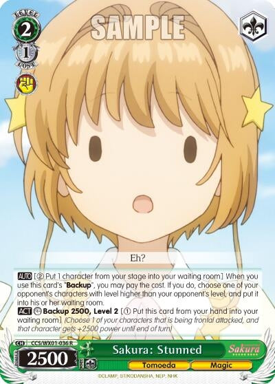 Image for Sakura: Stunned (Cardcaptor Sakura: Clear Card) (CCS/WX01-036 R) - Weiss Schwarz