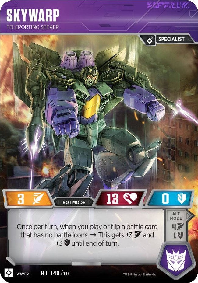 Image for Skywarp - Teleporting Seeker (Rise of the Combiners) (40) - Transformers TCG