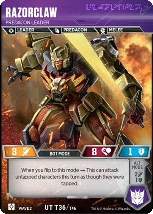 Image for Razorclaw - Predacon Leader (Rise of the Combiners) (36) - Transformers TCG