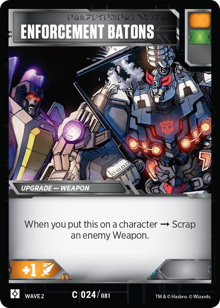 Image for Enforcement Batons (Rise of the Combiners) (24) - Transformers TCG