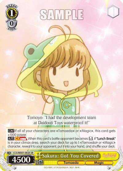 Image for Sakura: Got You Covered (SR) (Cardcaptor Sakura: Clear Card) (CCS/WX01-002S SR) - Weiss Schwarz