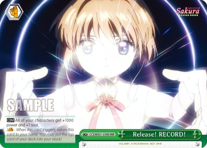 Image for Release! RECORD! (RRR) (Cardcaptor Sakura: Clear Card) (CCS/WX01-054R RRR) - Weiss Schwarz