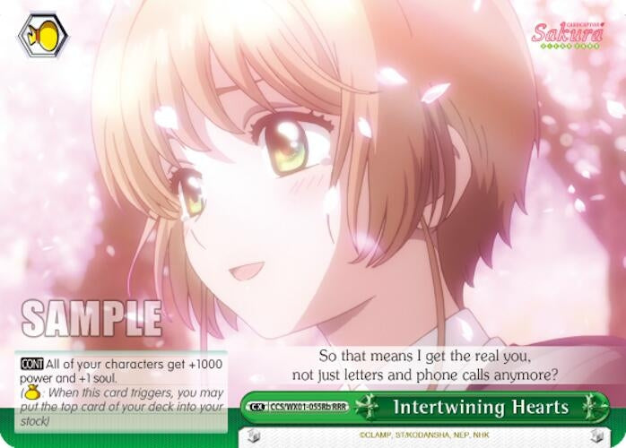 Image for Intertwining Hearts (RRR) (B) (Cardcaptor Sakura: Clear Card) (CCS/WX01-055Rb RRR) - Weiss Schwarz