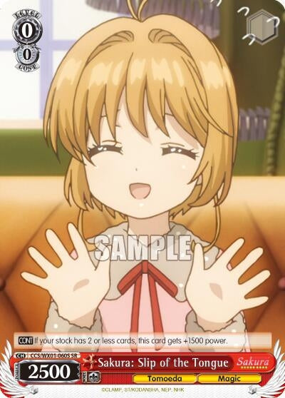 Image for Sakura: Slip of the Tongue (SR) (Cardcaptor Sakura: Clear Card) (CCS/WX01-060S SR) - Weiss Schwarz