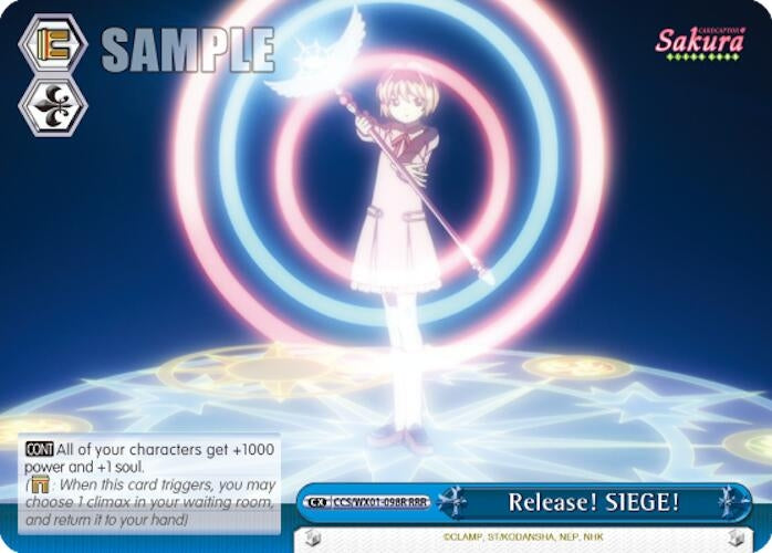 Image for Release! SIEGE! (RRR) (Cardcaptor Sakura: Clear Card) (CCS/WX01-098R RRR) - Weiss Schwarz