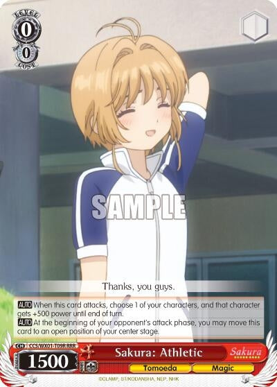 Image for Sakura: Athletic (RRR) (Cardcaptor Sakura: Clear Card) (CCS/WX01-T09R RRR) - Weiss Schwarz