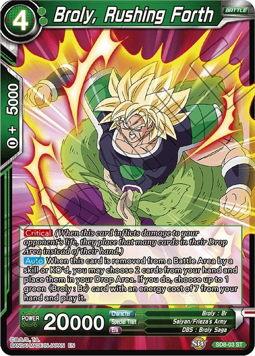 Image for Broly, Rushing Forth (Destroyer Kings) (SD8-03) - Dragon Ball Super: Masters