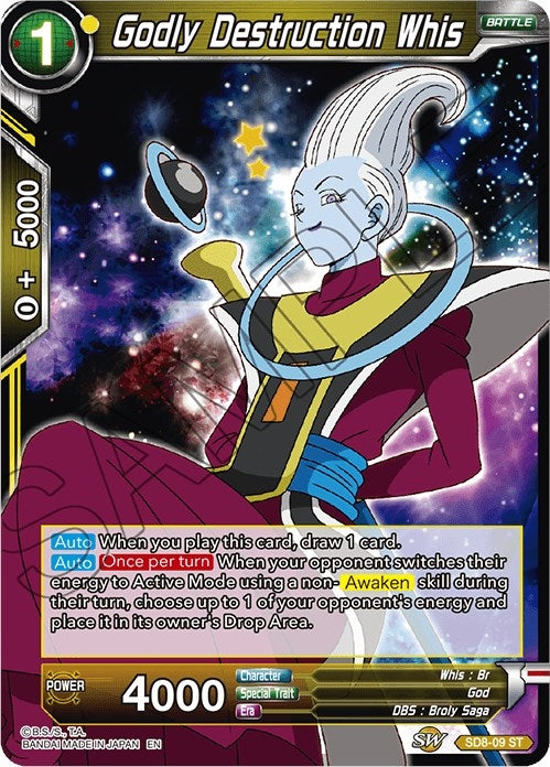Image for Godly Destruction Whis (Destroyer Kings) (SD8-09) - Dragon Ball Super: Masters