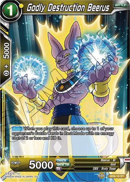 Image for Godly Destruction Beerus (Destroyer Kings) (SD8-10) - Dragon Ball Super: Masters