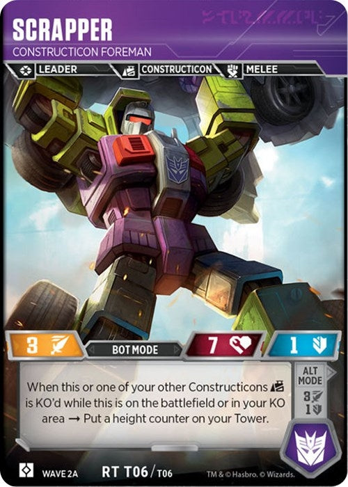 Image for Scrapper - Construction Foreman (Wave 2A - Devastator) (Rise of the Combiners) (6) - Transformers TCG