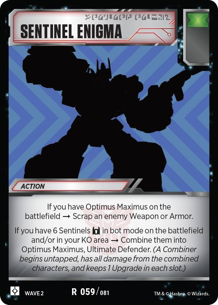 Image for Sentinel Enigma (Rise of the Combiners) (59) - Transformers TCG