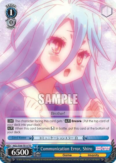 Image for Communication Error, Shiro (No Game No Life) (NGL/S58-TE15 TD) - Weiss Schwarz