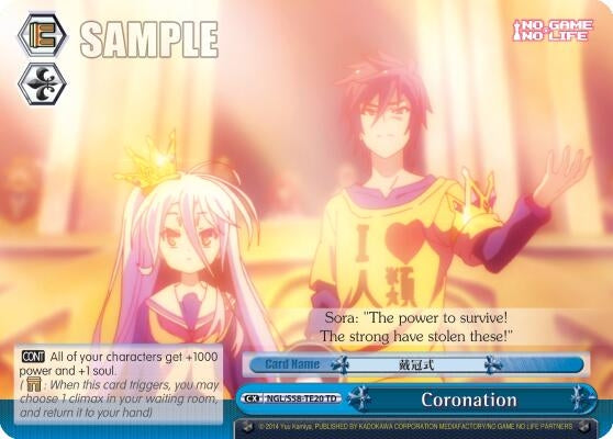 Image for Coronation (No Game No Life) (NGL/S58-TE20 TD) - Weiss Schwarz