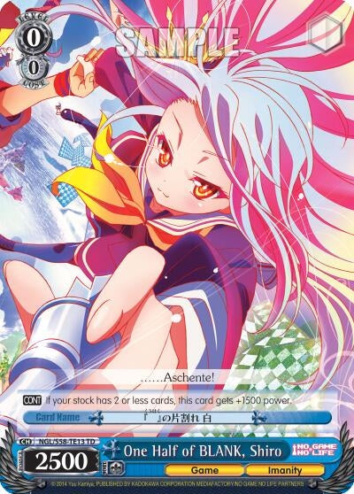 Image for One Half of BLANK, Shiro (No Game No Life) (NGL/S58-TE13 TD) - Weiss Schwarz