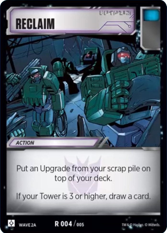 Image for Reclaim (Wave 2A - Devastator) (Rise of the Combiners) (4) - Transformers TCG