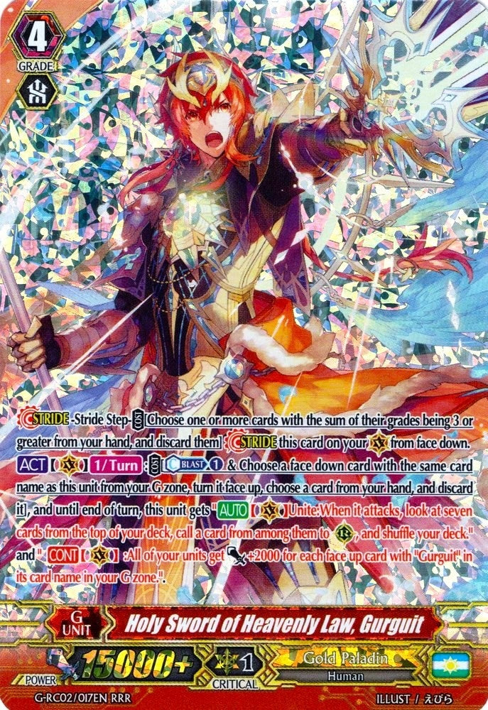 Image for Holy Sword of Heavenly Law, Gurguit (G-RC02: Revival Collection) (G-RC02/017EN) - Cardfight Vanguard