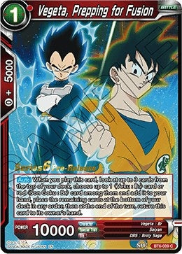 Image for Vegeta, Prepping for Fusion (Destroyer Kings Pre-Release Cards) (BT6-009_PR) - Dragon Ball Super: Masters