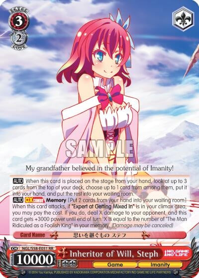 Image for Inheritor of Will, Steph (No Game No Life) (NGL/S58-E051 RR) - Weiss Schwarz