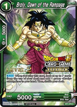 Image for Broly, Dawn of the Rampage (Level 2) (Judge Promotion Cards) (BT1-076) - Dragon Ball Super: Masters