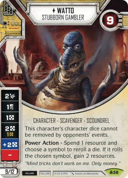 Image for Watto - Stubborn Gambler (Card Only) (Convergence) (38) - Star Wars: Destiny