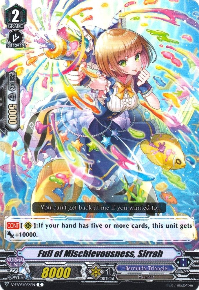 Image for Full of Mischievousness, Sirrah (V-EB05: Primary Melody) (V-EB05/036EN) - Cardfight Vanguard